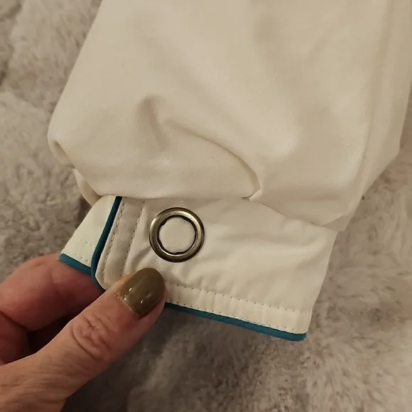 Vintage Izzi Ski Puffer Jacket Coat Womens M White Purple Teal 80s 90s Rare - Picture 11 of 13